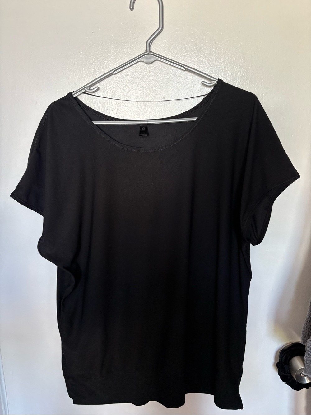 Reflex Black Short Sleeve Scoop Neck Top